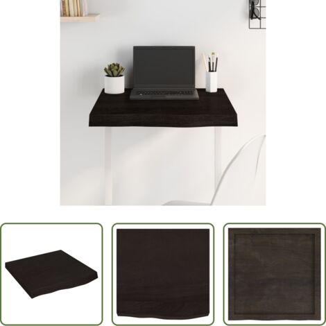 vidaXL Mesa de repuesto -  Tablero mesa madera roble tratada marrón oscuro 60x60x(2-6) cm