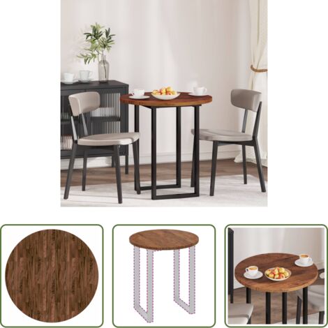 vidaXL Mesa de roble -  Encimera Marrón Claro Ø 70 x 2,5 cm Madera de Roble Sólido