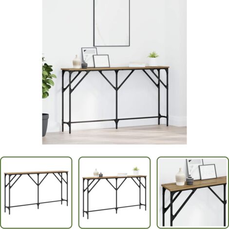 vidaXL Mesa de roble -  Mesa Consola Roble artisan 140 x 23 x 75 cm