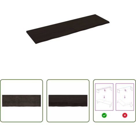 vidaXL Mesa de roble tratada -  Tablero mesa madera roble tratada marrón oscuro 200x60x(2-4) cm