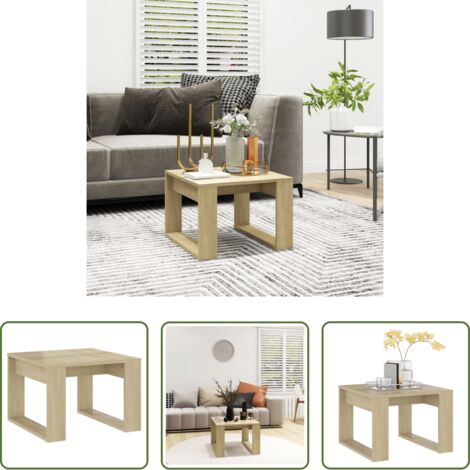 vidaXL Mesa de salón -  Mesa auxiliar de madera contrachapada roble Sonoma 50x50x35 cm
