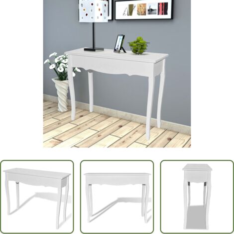 vidaXL Mesa de salón -  Mesa consola de tocador blanco