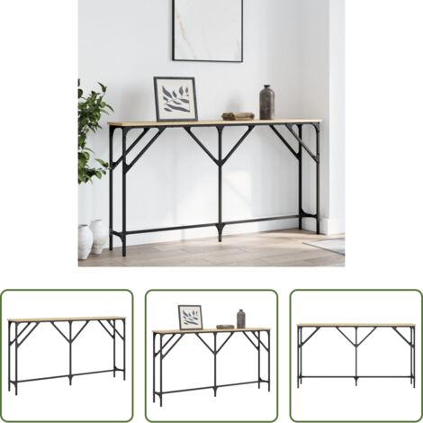 vidaXL Mesa de salón -  Mesa consola madera de ingeniería roble Sonoma 140x23x75 cm