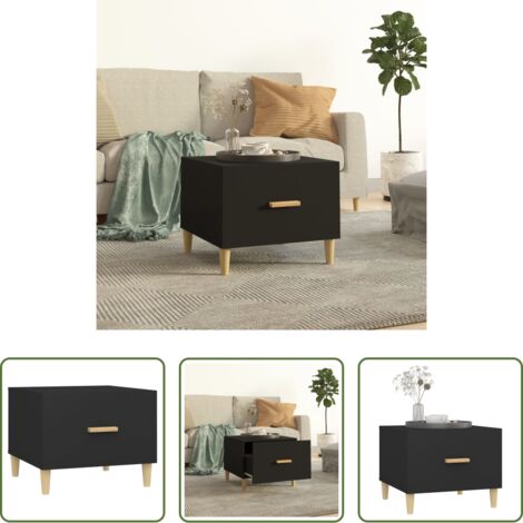 vidaXL Mesa de salón -  Mesa de centro madera contrachapada negro 50x50x40 cm