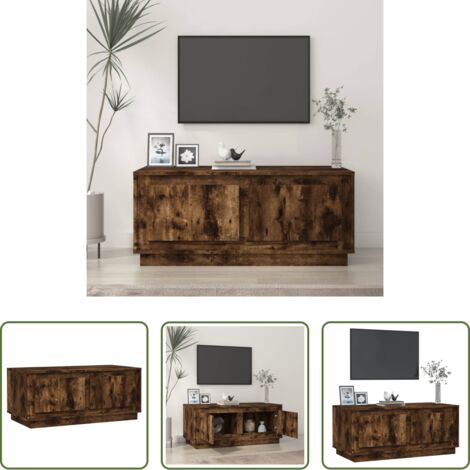 vidaXL Mesa de salón -  Mesa de centro madera contrachapada roble ahumado 102x50x44 cm