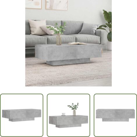 vidaXL Mesa de salón -  Mesa de centro madera de ingeniería gris hormigón 100x49,5x31cm