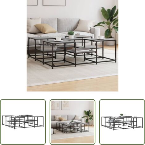 vidaXL Mesa de salón -  Mesa de centro madera de ingeniería gris Sonoma 121x121x40 cm