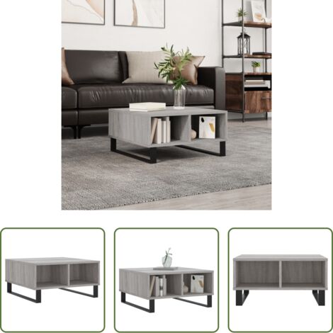vidaXL Mesa de salón -  Mesa de centro madera de ingeniería gris Sonoma 60x60x30 cm