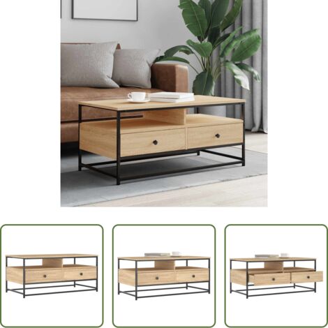 vidaXL Mesa de salón -  Mesa de centro madera de ingeniería roble Sonoma 100x51x45 cm