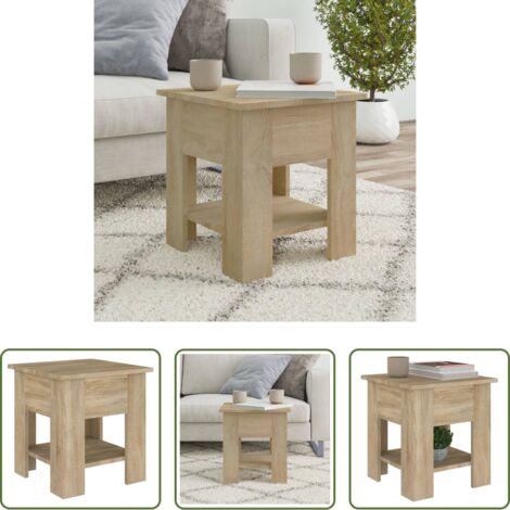 vidaXL Mesa de salón -  Mesa de centro madera de ingeniería roble Sonoma 40x40x42 cm