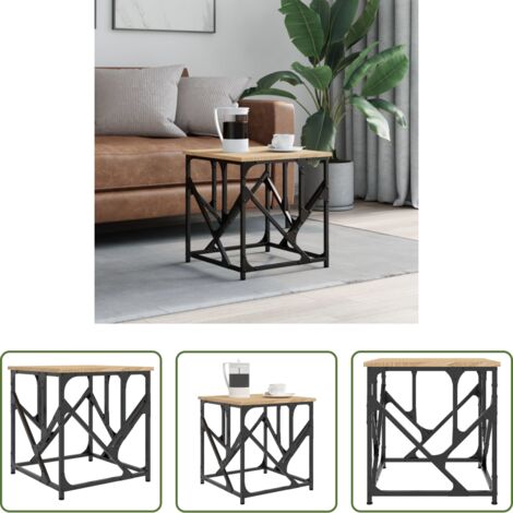 vidaXL Mesa de salón -  Mesa de centro madera de ingeniería roble Sonoma 45x45x47,5 cm