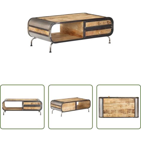 vidaXL Mesa de salón -  Mesa de centro madera maciza de mango 100x50x35 cm