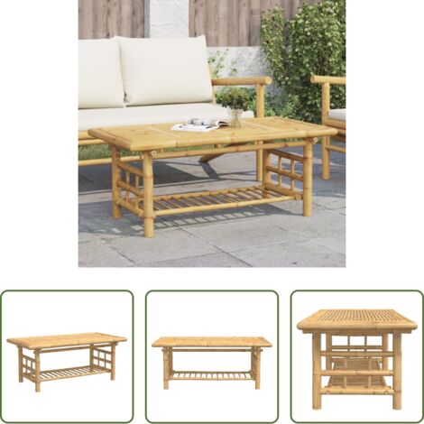 vidaXL Mesa de salón -  Mesita de centro de bambú 110x55x45 cm