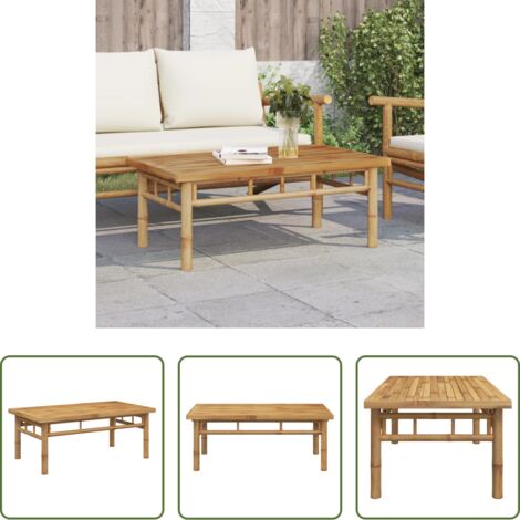 vidaXL Mesa de salón -  Mesita de centro de bambú 90x50x35 cm