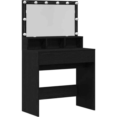 vidaXL Mesa de tocador Roble negro Tablero de partículas