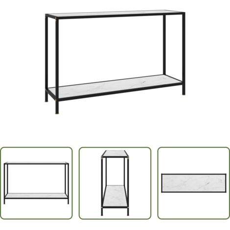 vidaXL Mesa de vidrio -  Mesa de consola blanco vidrio templado 120x35x75 cm