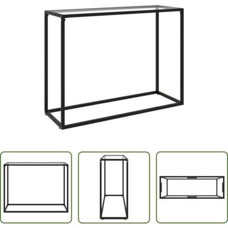 vidaXL Mesa de vidrio templado -  Mesa consola vidrio templado transparente 100x35x75 cm