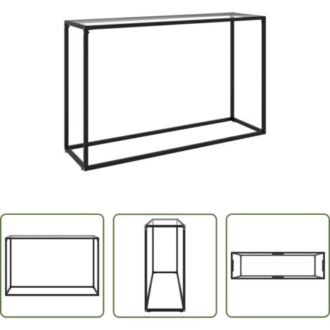 vidaXL Mesa de vidrio templado -  Mesa consola vidrio templado transparente 120x35x75 cm