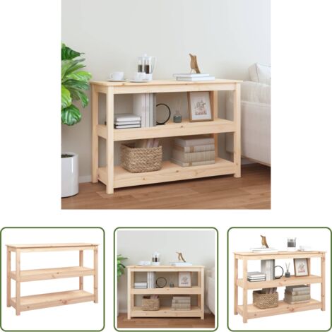 vidaXL Mesa decorativa -  Mesa consola madera maciza de pino 110x40x74 cm