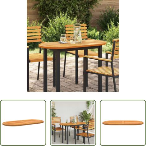 vidaXL Mesa exterior -  Encimera Aceite Natural 100 x 50 x 2 cm Madera de Acacia Sólida