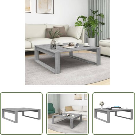 vidaXL Mesa gris Sonoma -  Mesa de centro madera de ingeniería gris Sonoma 100x100x35 cm