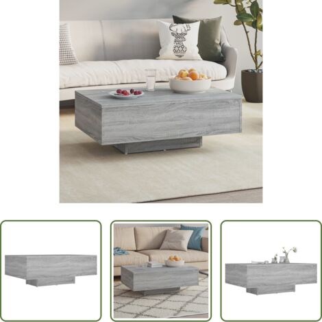vidaXL Mesa gris Sonoma -  Mesa de centro madera de ingeniería gris Sonoma 85x55x31 cm