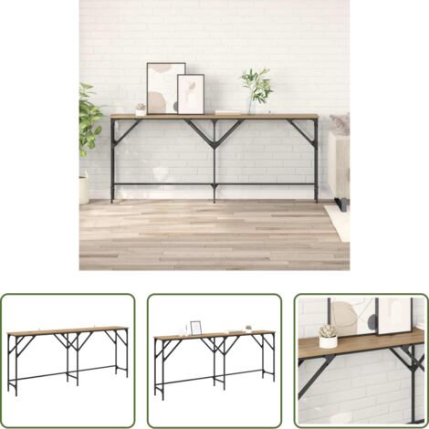 vidaXL Mesa industrial -  Mesa Consola Roble artesanal 180 x 30 x 75 cm