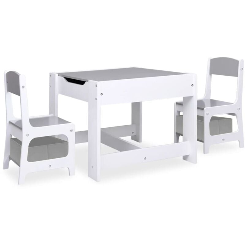 

vidaXL Mesa infantil con 2 sillas MDF blanco - Blanco