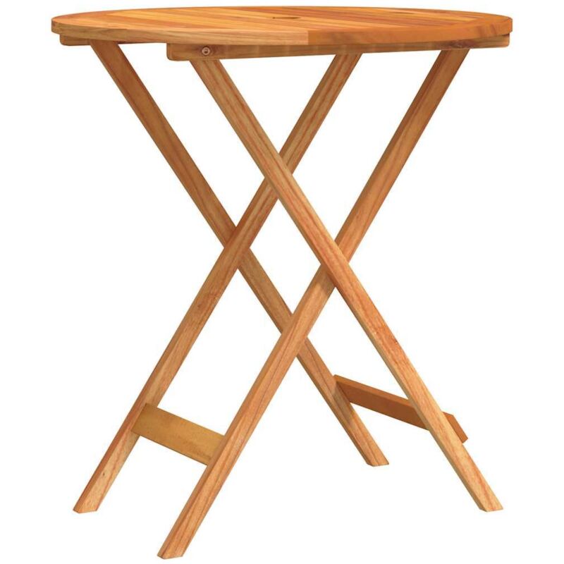 

vidaXL Mesa jardín plegable madera maciza de eucalipto Ø60x75 cm - Marrón