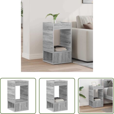 vidaXL Mesa lateral moderna -  Mesa Auxiliar Gris Sonoma 30 x 30 x 56 cm Madera de ingeniería