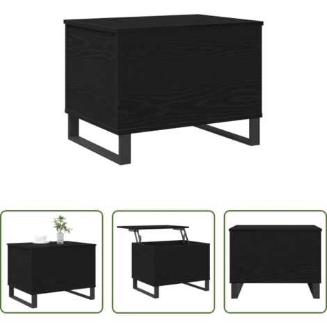 vidaXL Mesa moderna -  Mesa de Café Roble Negro 60 x 44,5 x 45 cm