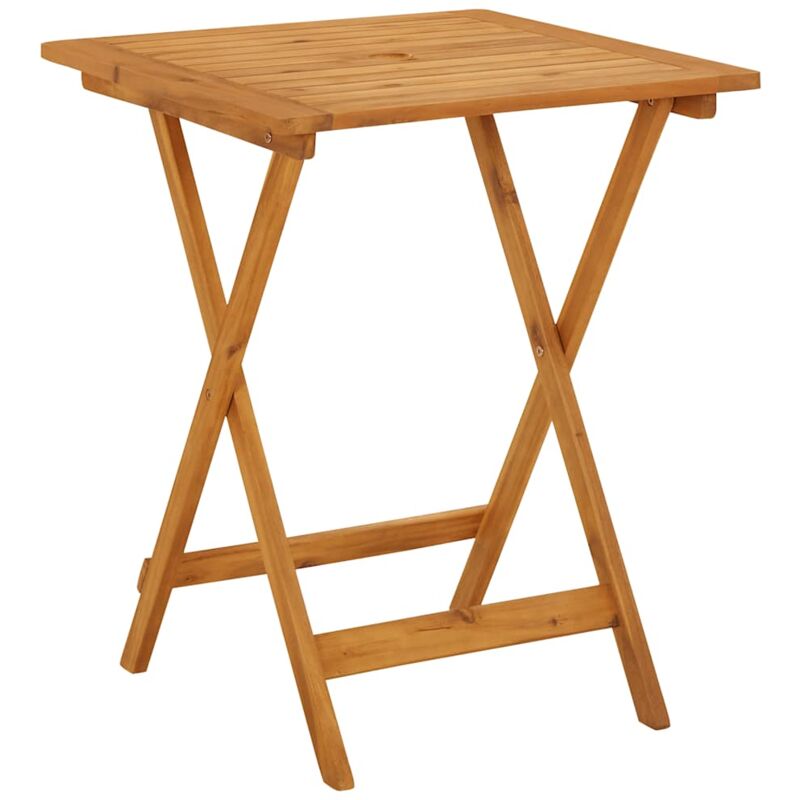 

vidaXL Mesa plegable de jardín de madera maciza de acacia 60x60x75 cm - Marrón
