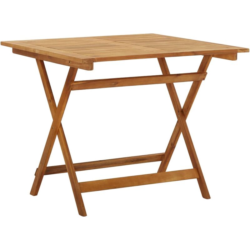 

vidaXL Mesa plegable de jardín de madera maciza de acacia 90x90x75 cm - Marrón