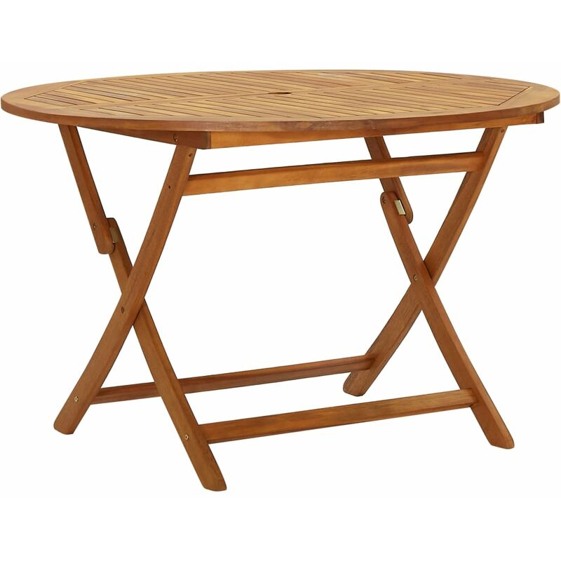 

vidaXL Mesa plegable de jardín madera maciza de acacia 120 cm - Marrón