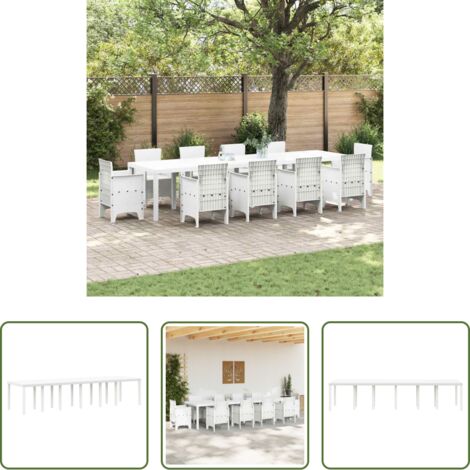 vidaXL Mesa rectangular -  Mesa de Jardín 350 x 100 x 74 cm ratán sintético