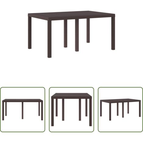 vidaXL Mesa rectangular -  Mesa de Jardín Marrón 150 x 100 x 73 cm ratán sintético