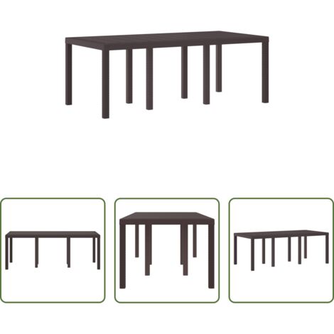 vidaXL Mesa rectangular -  Mesa de Jardín Marrón 200 x 100 x 73 cm ratán sintético