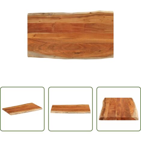 vidaXL Mesa rectangular -  Tablero de mesa rectangular borde natural acacia 100x60x2,5 cm