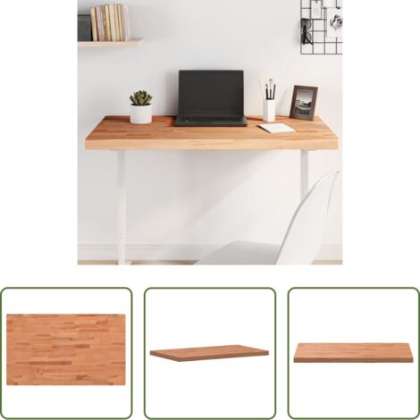vidaXL Mesa rectangular -  Tablero rectangular de madera maciza de haya 100x60x4 cm