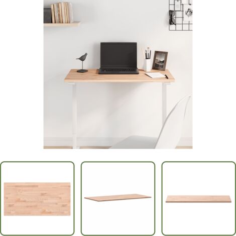 vidaXL Mesa rectangular -  Tablero rectangular de madera maciza de haya 80x40x1,5 cm