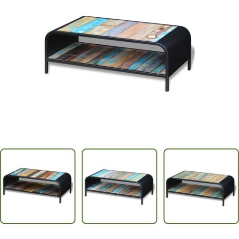 vidaXL Mesa vintage -  Mesa de centro madera maciza reciclada