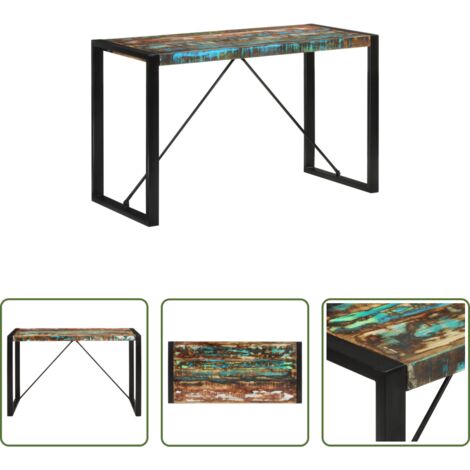 vidaXL Mesa vintage -  Mesa de comedor madera maciza reciclada 120x55x76 cm