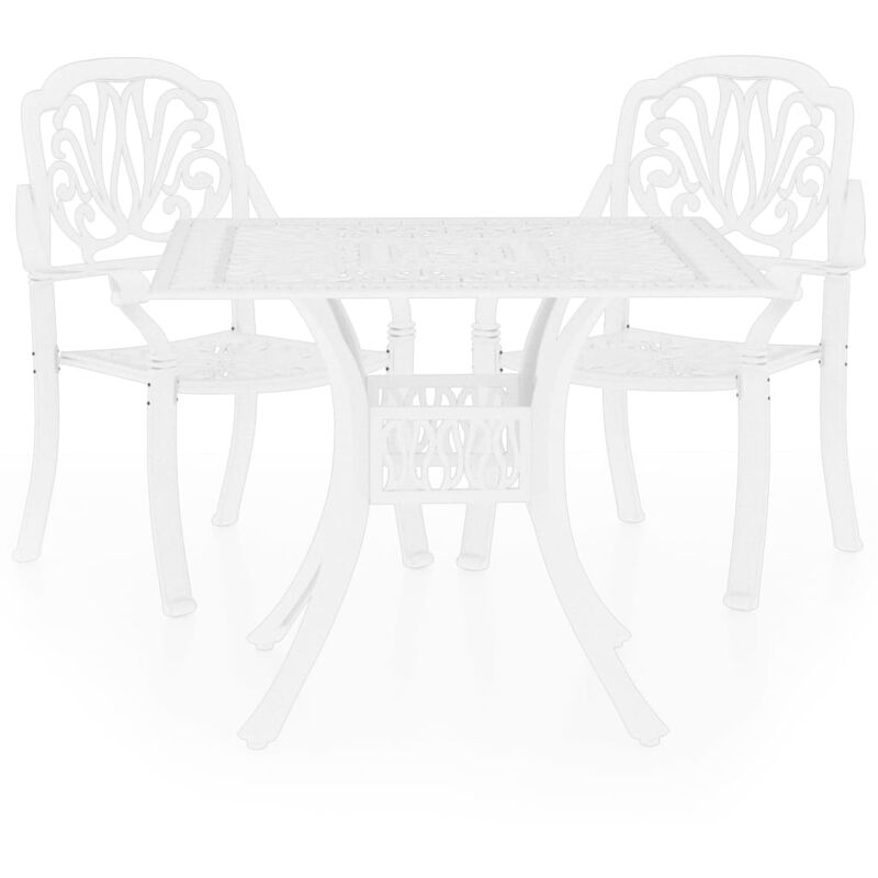 

vidaXL Mesa y sillas de bistró 3 piezas aluminio fundido blanco - Blanco