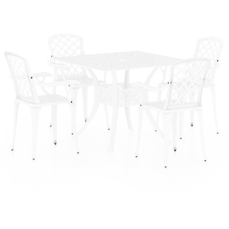 

Mesa y sillas de bistró 5 piezas aluminio fundido blanco - Blanco - Vidaxl