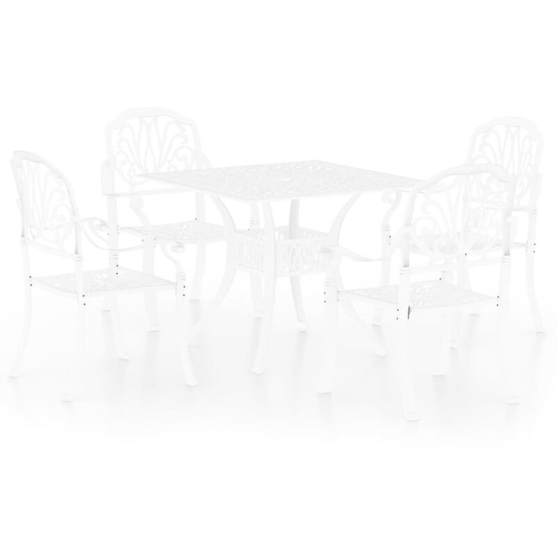 

Mesa y sillas de bistró 5 piezas aluminio fundido blanco - Blanco - Vidaxl