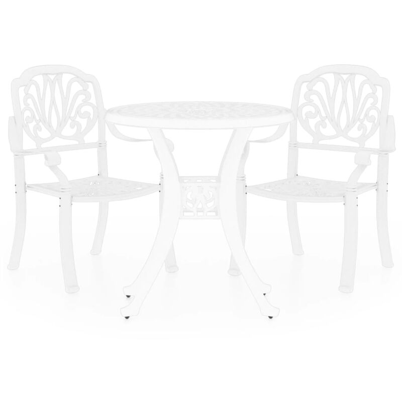 

vidaXL Mesa y sillas de bistró 3 piezas aluminio fundido blanco - Blanco