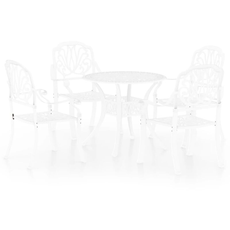 

Mesa y sillas de bistró 5 piezas aluminio fundido blanco - Blanco - Vidaxl