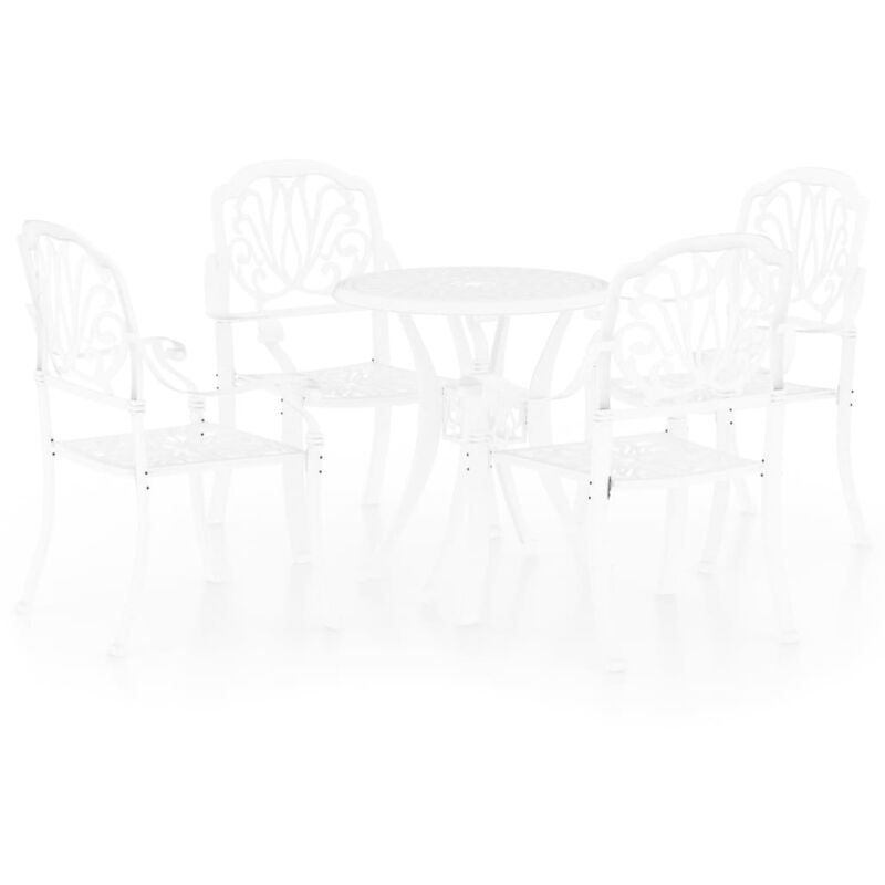 

Mesa y sillas de bistró 5 piezas aluminio fundido blanco - Blanco - Vidaxl
