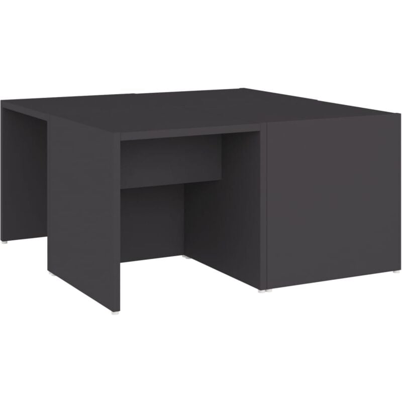 

vidaXL Mesas de centro 4 pzas aglomerado 33x33x33 cm gris - Gris