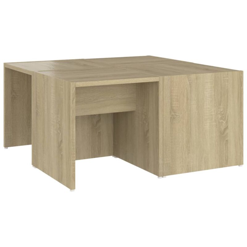

vidaXL Mesas de centro 4 pzas aglomerado 33x33x33 cm roble Sonoma - Marrón